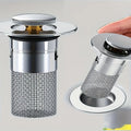 1 Stainless Steel Telescopic Sink Drain Plug, Bathroom Hair Filter Screen, Easy to Install and Clean Double-Layer anti Fouling